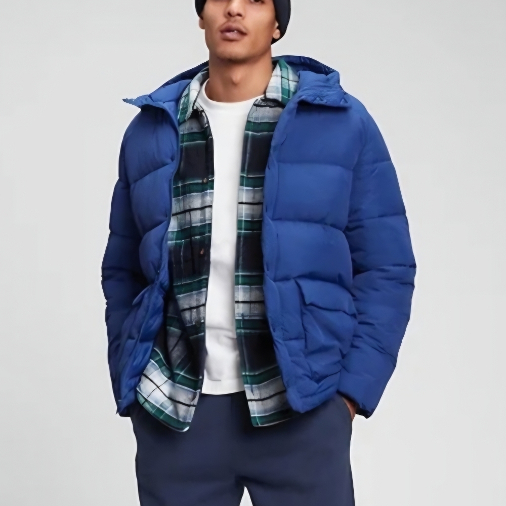 GAP Blue Hooded Puffer Jacket XL
